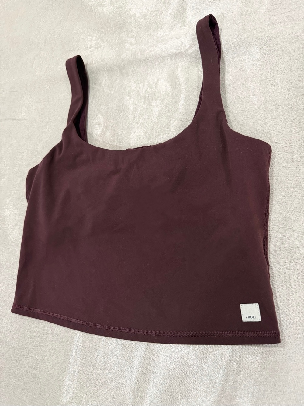Vuori Aubergine Square Neck Crop Top